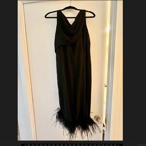 Marina Rinaldi Feather Trim Midi Dress IT size 19, US size 10-12